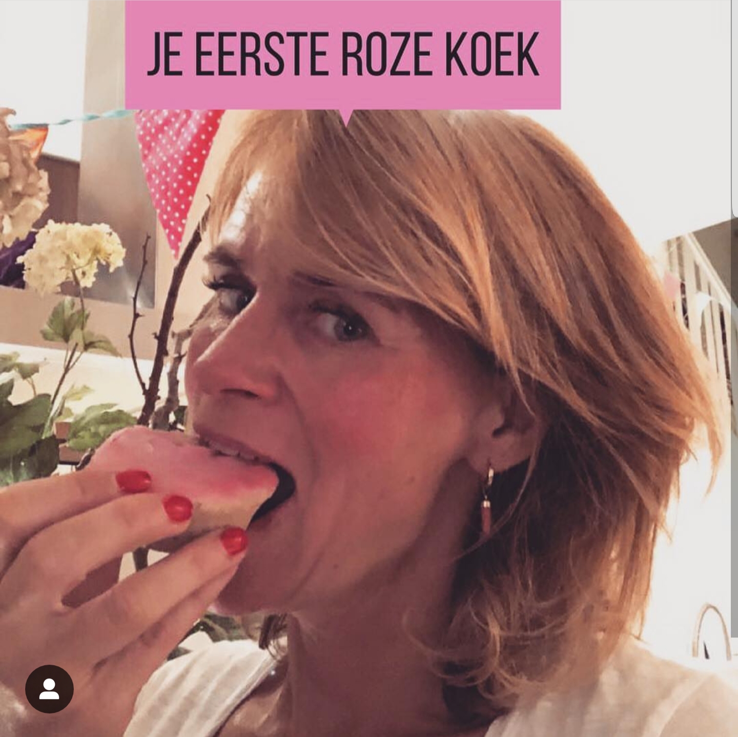 Je eerste roze koek.