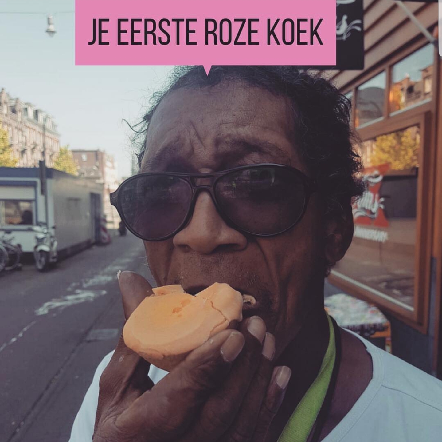 Je eerste roze koek.