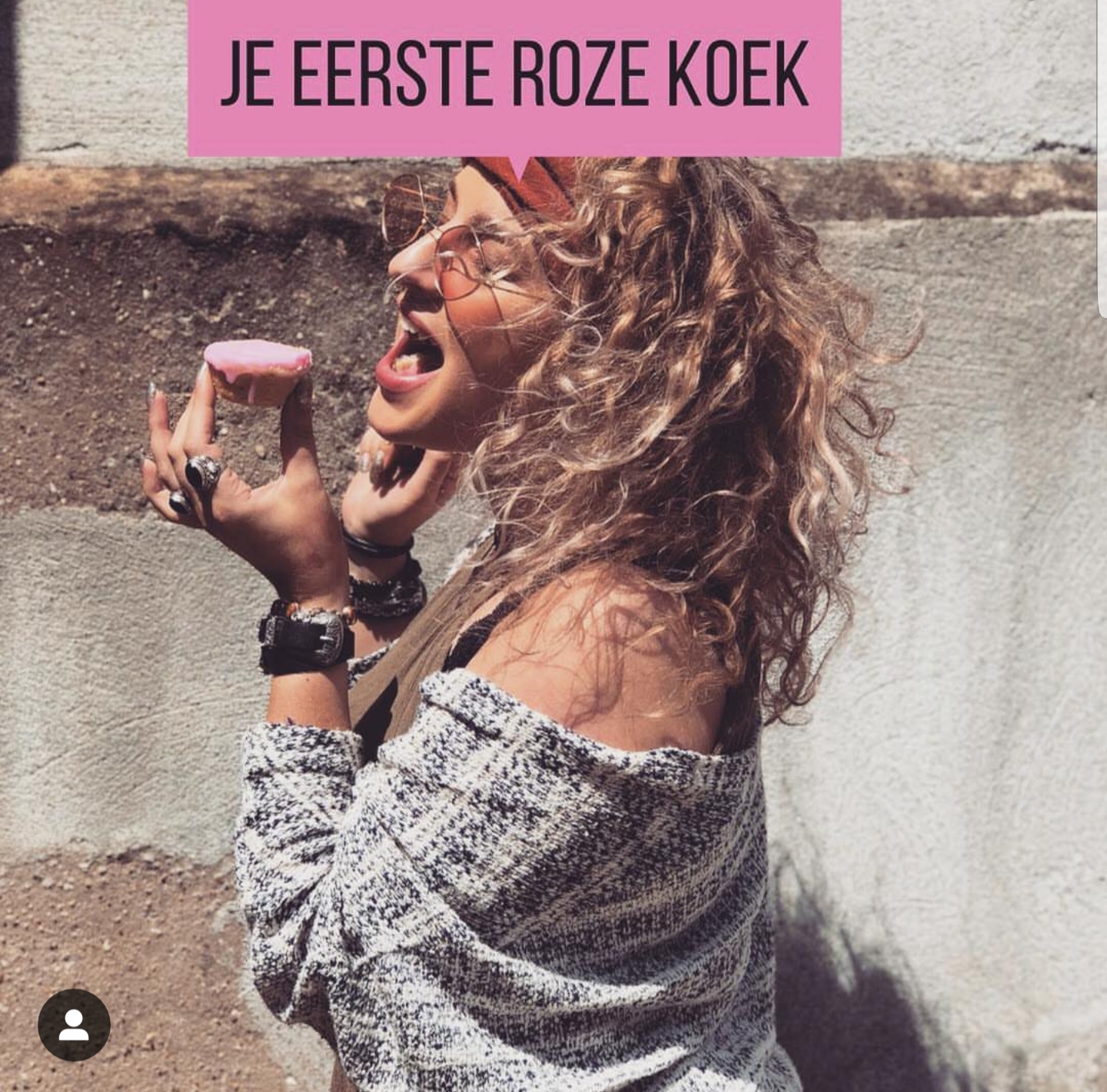 Je eerste roze koek.