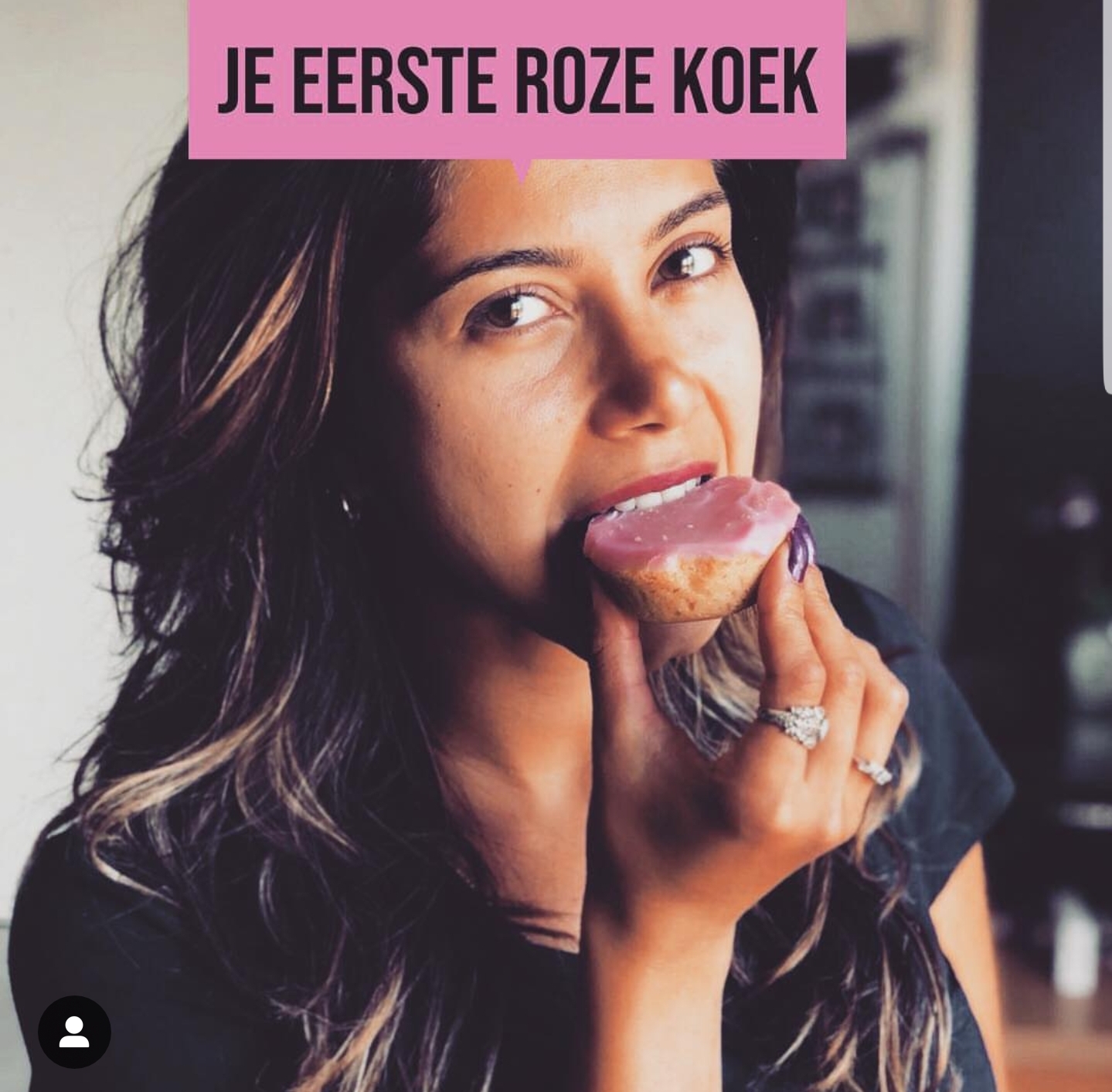 Je eerste roze koek.