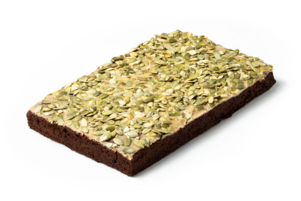 Vegan brownie koffieglazuur en pompoenpitten - Doos met 30 stuks - Afbeelding 2