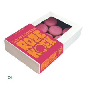 Vegan Roze Koeken - Doos met 24 stuks