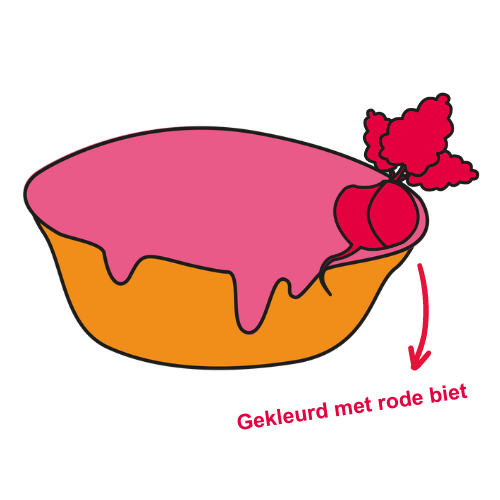 Gekleurd met rode biet